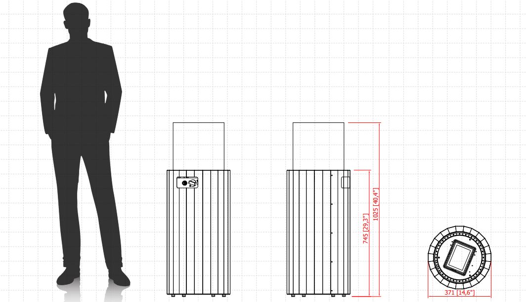 PLANIKA - Bino sivi - Vanjski plinski kamin