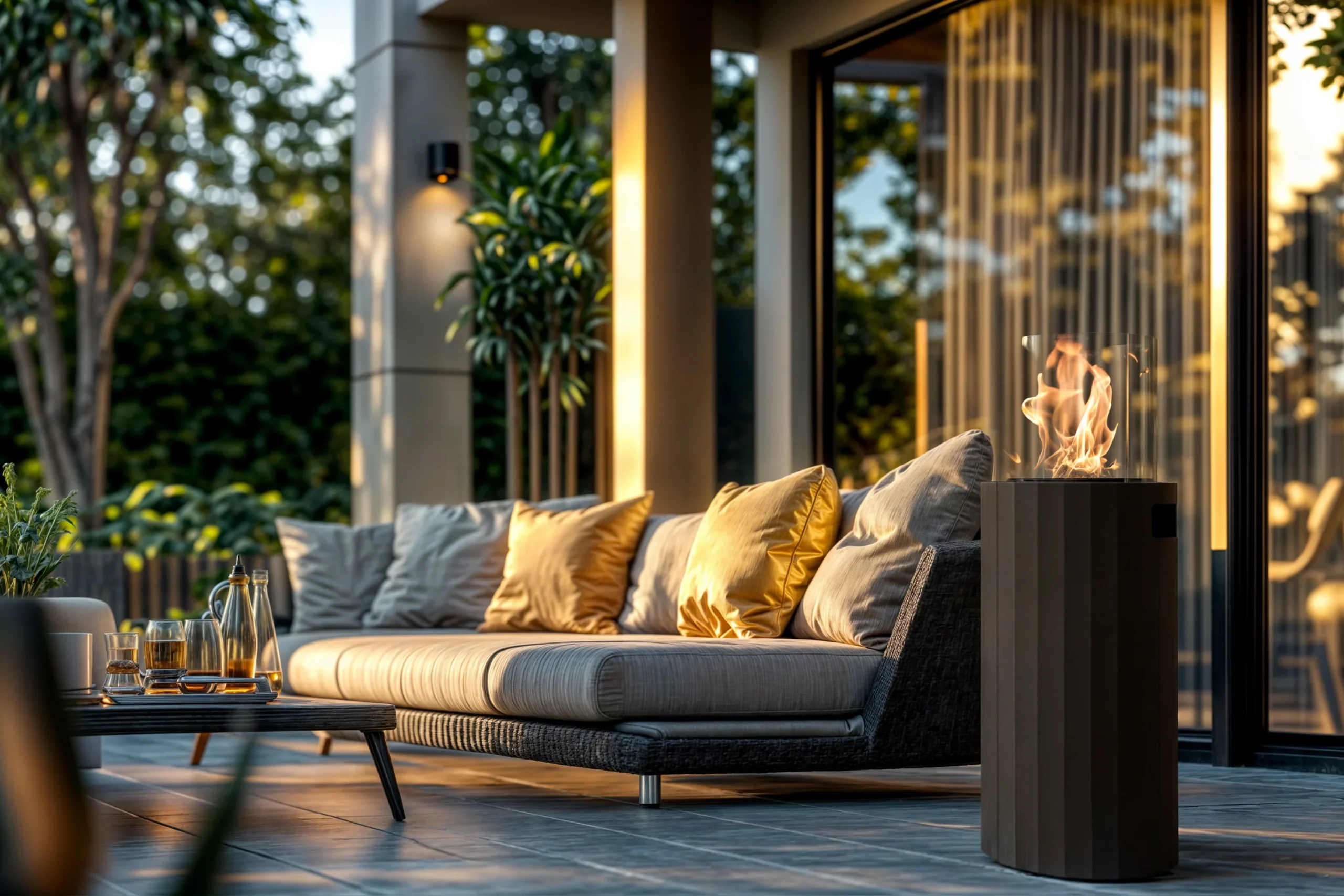 PLANIKA - Bino sivi - Vanjski plinski kamin